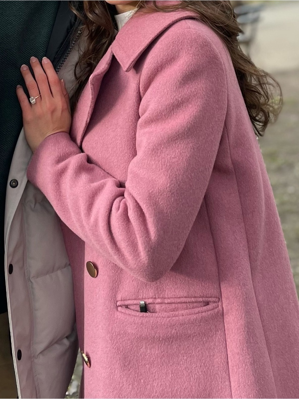 Club Monaco Pink Wool Pea Coat